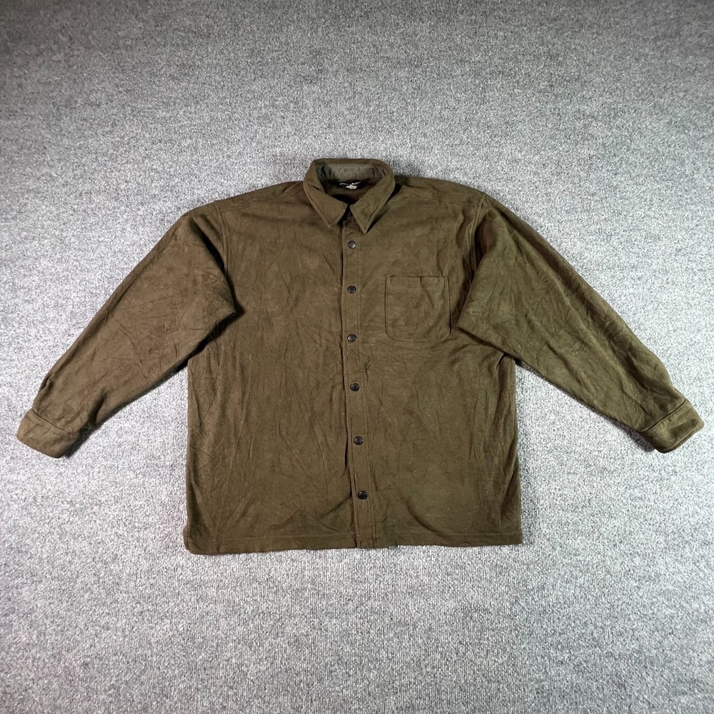 Vintage Eddie Bauer Shirt Shacket Mens XL Brown Fleece Gorpcore Retro Outdoor